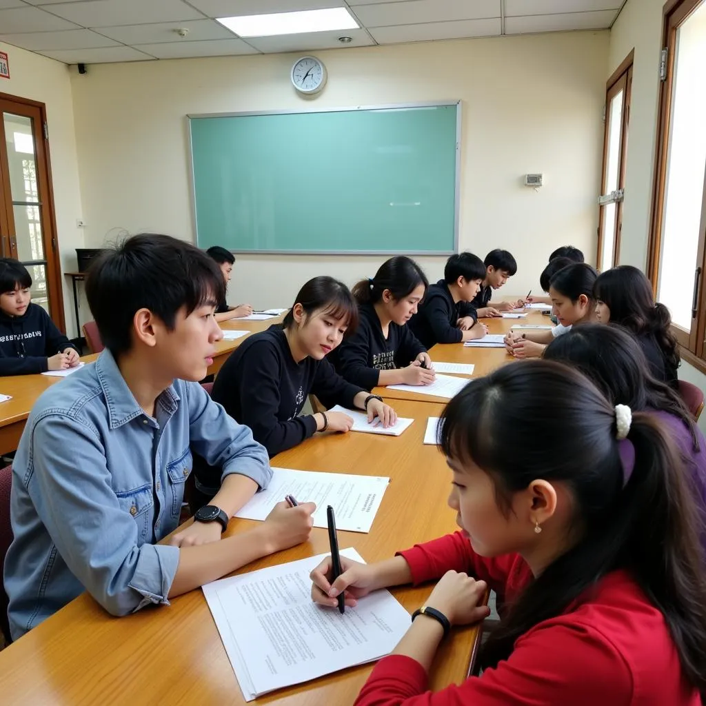 Học viên đang luyện thi IELTS tại trung tâm