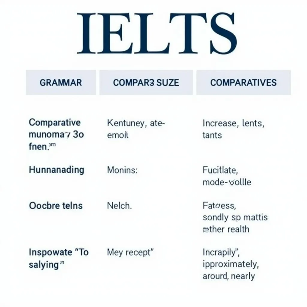 Bảng tổng hợp ngữ pháp IELTS cho biểu đồ so sánh