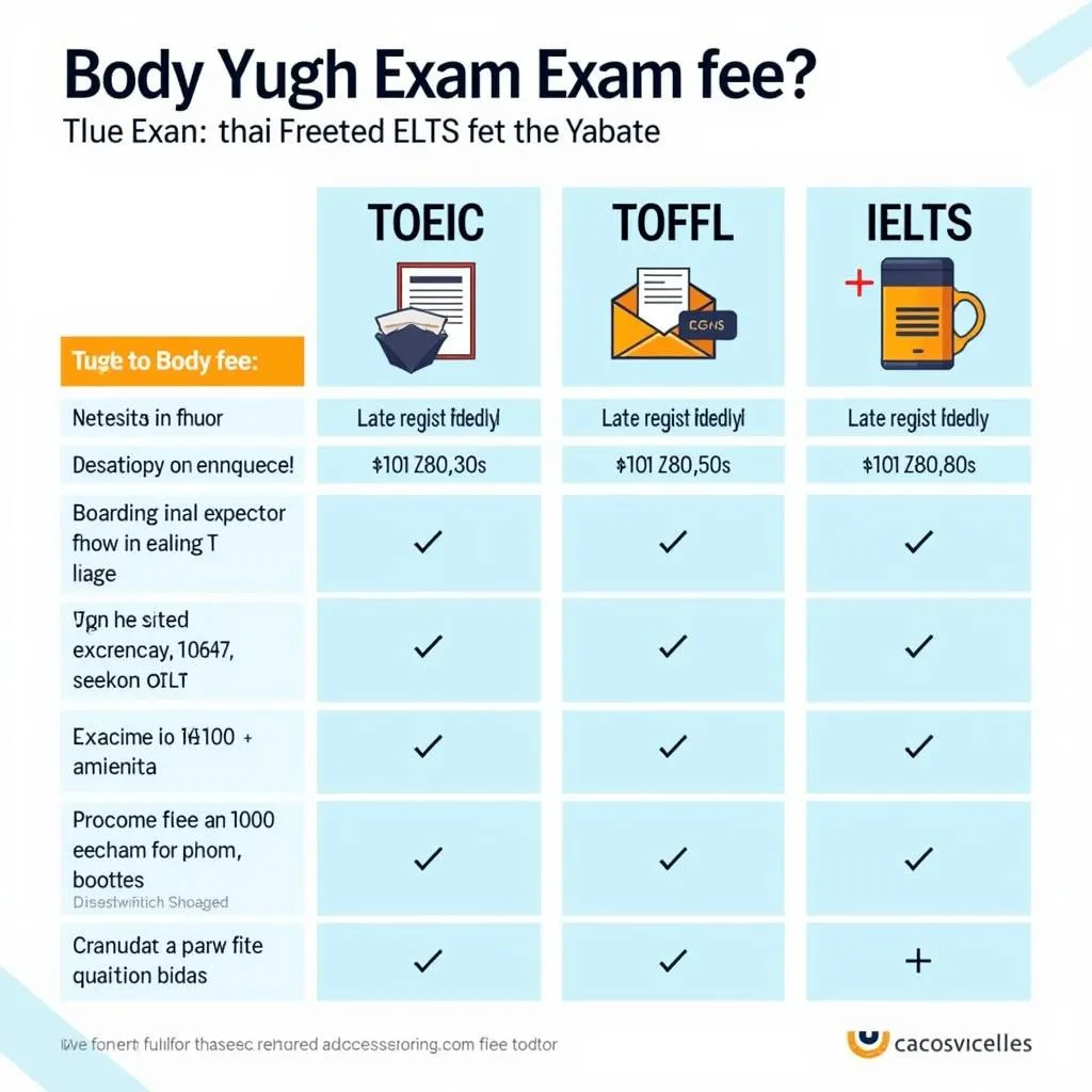 So sánh lệ phí thi TOEIC, TOEFL, IELTS