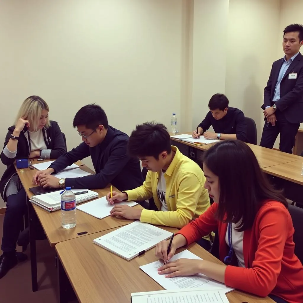 Hình ảnh học viên đang tham gia thi thử IELTS Fighter