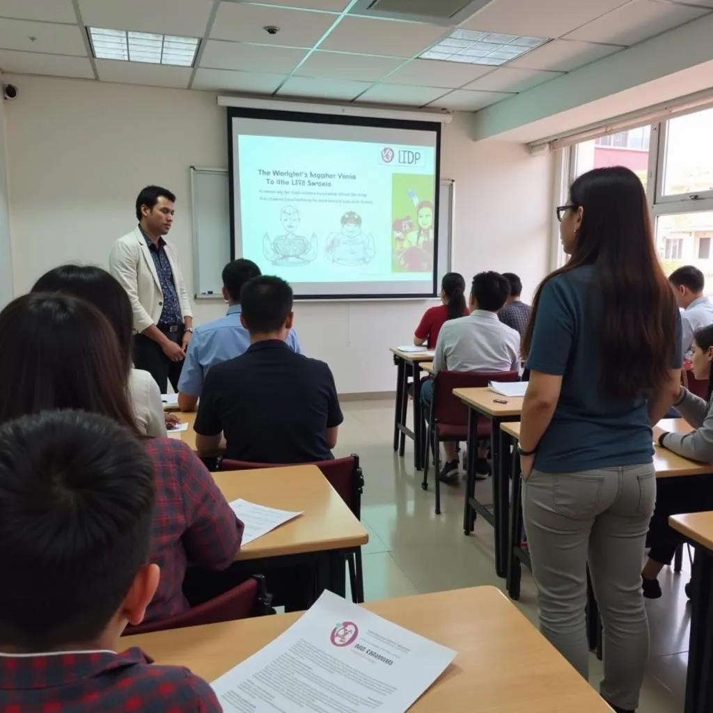 Hình ảnh học viên đang tham gia thi thử IELTS IDP tại TPHCM